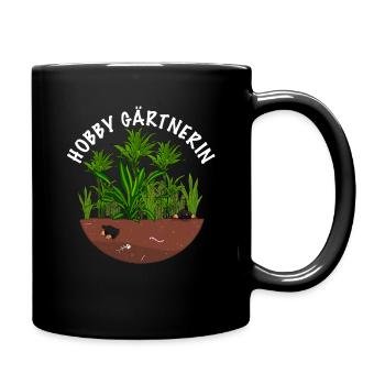 Hobby Gärtnerin - Tasse einfarbig - Schwarz - Rechts