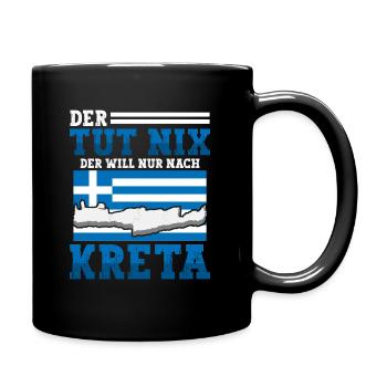 Kreta der tut nix Griechenland Urlaub - Tasse einfarbig - Schwarz - Rechts