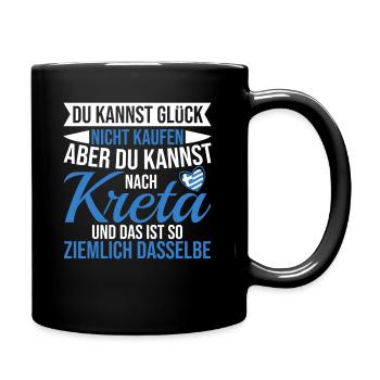 Kreta Glück Griechenland Urlaub - Tasse einfarbig - Schwarz - Rechts