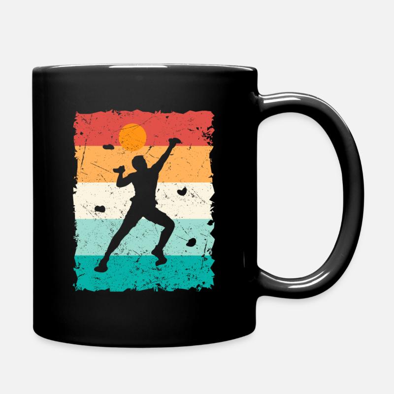 Boulder Klettern Bouldern Kletterer Bergsteiger - Tasse einfarbig - Schwarz