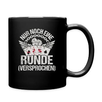 Doppelkopf nur noch eine Runde Kartenspiel - Tasse einfarbig - Schwarz - Rechts