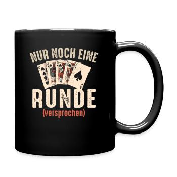Doppelkopf nur noch eine Runde Kartenspiel - Tasse einfarbig - Schwarz - Rechts