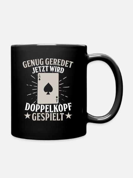 Jetzt wird Doppelkopf gespielt - Tasse einfarbig - Schwarz