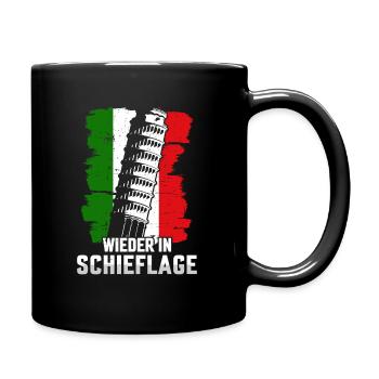 Schiefe Turm Pisa wieder in Schieflage Italien - Tasse einfarbig - Schwarz - Rechts