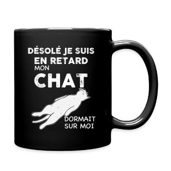 Mon Chat Dort Sur Moi Humour Chat - Mug uni - noir - Droite
