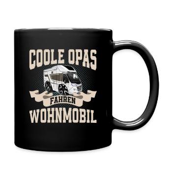 Camping Camper Campen Opa - Tasse einfarbig - Schwarz - Rechts