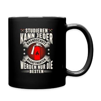 Brandschutzbeauftragter nur die Besten - Tasse einfarbig - Schwarz - Rechts