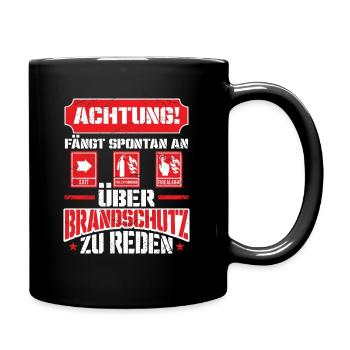 Redet Brandschutz Brandschutzbeauftragter - Tasse einfarbig - Schwarz - Rechts