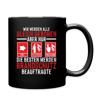 Nur die Besten werden Brandschutzbeauftragter - Tasse einfarbig - Schwarz - Rechts