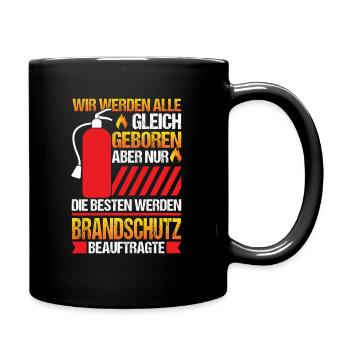 Nur die Besten werden Brandschutzbeauftragter - Tasse einfarbig - Schwarz - Rechts