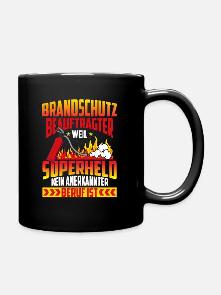 Brandschutzbeauftragter Superheld kein Beruf - Tasse einfarbig - Schwarz