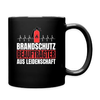 Brandschutzbeauftragter Leidenschaft Herzschlag - Tasse einfarbig - Schwarz - Rechts
