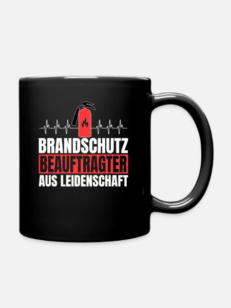 Brandschutzbeauftragter Leidenschaft Herzschlag - Tasse einfarbig - Schwarz
