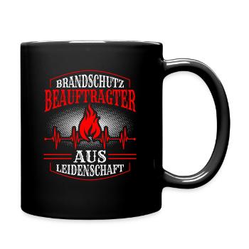 Brandschutzbeauftragter Leidenschaft Herzschlag - Tasse einfarbig - Schwarz - Rechts