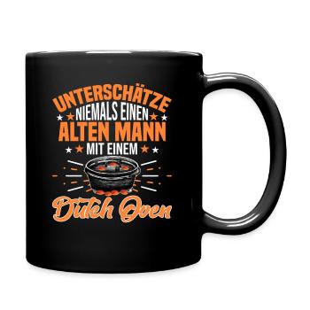 Unterschätze niemals Dutch Oven Dopfen - Tasse einfarbig - Schwarz - Rechts