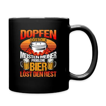 Dutch Oven und Bier Spruch Dopfer - Tasse einfarbig - Schwarz - Rechts