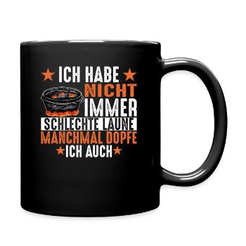Dutch Oven lustiger Spruch Dopfen - Tasse einfarbig - Schwarz - Rechts