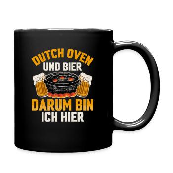 Dutch Oven und Bier Dopfen Outdoor - Tasse einfarbig - Schwarz - Rechts