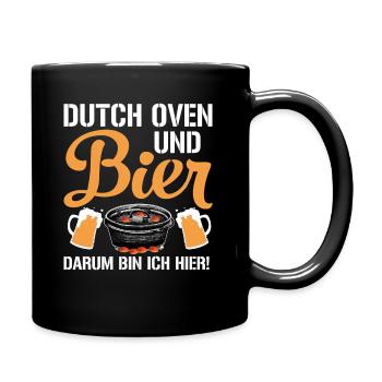 Dutch Oven und Bier Dopfen Outdoor - Tasse einfarbig - Schwarz - Rechts