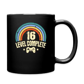 16. Geburtstag Level 16 Jahre Lustiges Gamer - Tasse einfarbig - Schwarz - Rechts