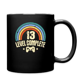 13. Geburtstag Level 13 Jahre Lustiges Gamer - Tasse einfarbig - Schwarz - Rechts