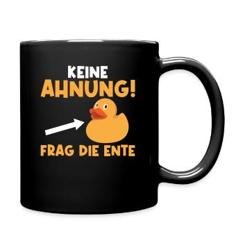 Frag die Badeente Gummiente - Tasse einfarbig - Schwarz - Rechts