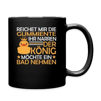 Reichet mir die Badeente Gummiente - Tasse einfarbig - Schwarz - Rechts