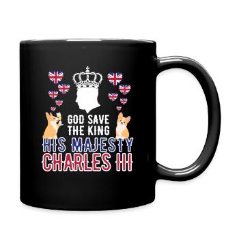 British King Coronation Charles England Flag - Full Colour Mug - black - Right