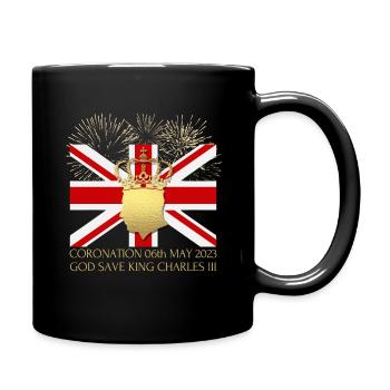 British King Coronation Charles England Flag - Full Colour Mug - black - Right