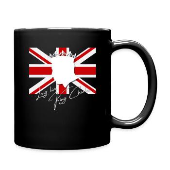 Britischer König Krönung Charles England Flagge - Tasse einfarbig - Schwarz - Rechts