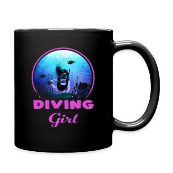 Cadeau de plongée Fille de plongée - Mug uni - noir - Droite