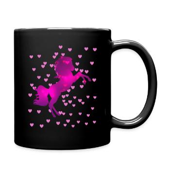A heart for horses Rider Rider Love of horses - Full Colour Mug - black - Right