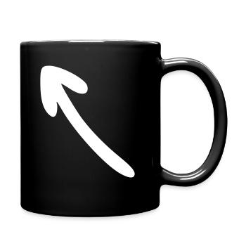 Arrow drawing sketch white - Full Colour Mug - black - Right