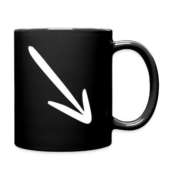 Arrow drawing sketch white - Full Colour Mug - black - Right