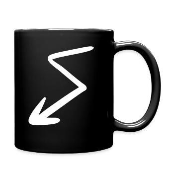 Arrow drawing sketch white - Full Colour Mug - black - Right