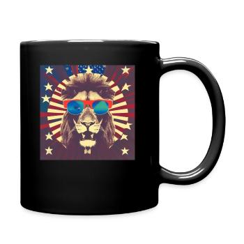 Stars and Stripes Lion - Tasse einfarbig - Schwarz - Rechts