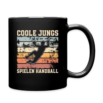 Handball Handballer - Tasse einfarbig - Schwarz - Rechts