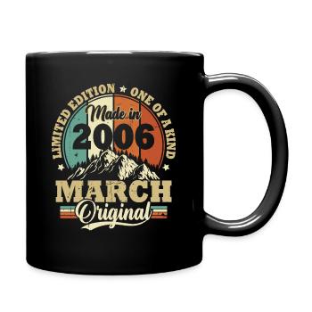 Birthday Gift March 2006 Vintage Retro - Full Colour Mug - black - Right