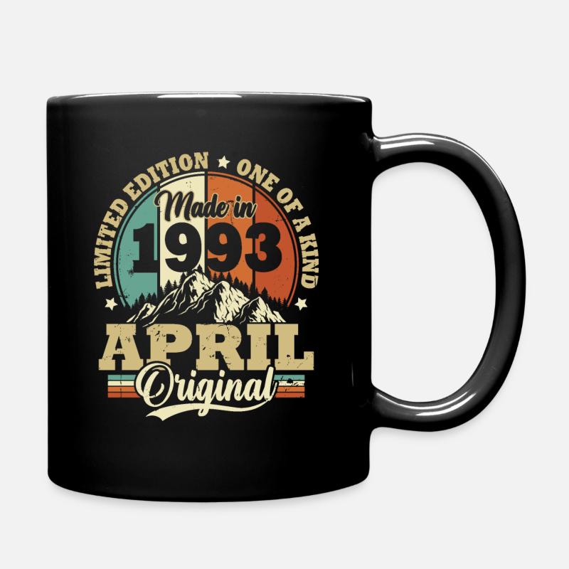 Geburtstagsgeschenk April 1993 Vintage Retro - Tasse einfarbig - Schwarz