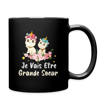 je vais etre grande soeur - Unicorn - Mug uni - noir - Droite