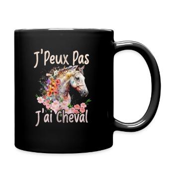 Je peux pas j'ai cheval-femme et les filles - Mug uni - noir - Droite