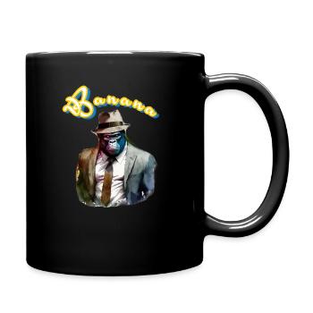 Banana Geschäfts Gorilla - Tasse einfarbig - Schwarz - Rechts