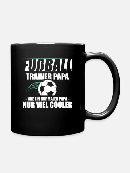 Fußball Trainer Papa Geschenkidee Vater - Tasse einfarbig - Schwarz