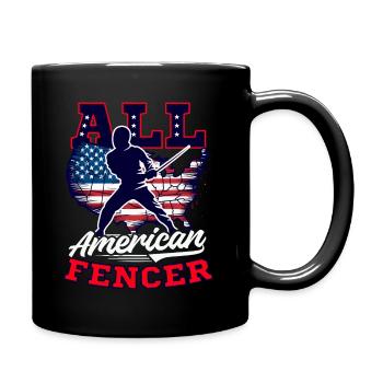 Fencing All American Fencer - Full Colour Mug - black - Right