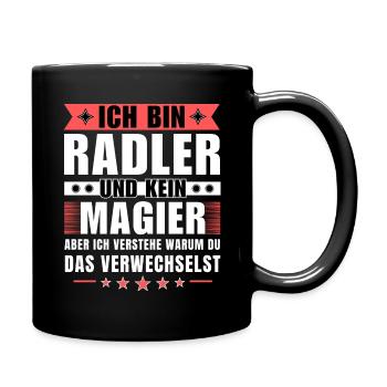 Ich bin Radler und kein Magier - Tasse einfarbig - Schwarz - Rechts