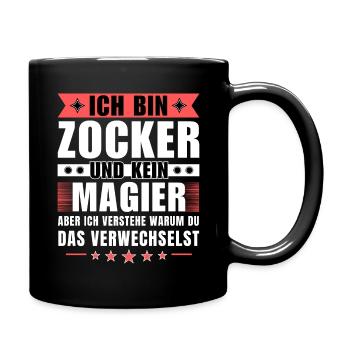 Ich bin Zocker und kein Magier - Tasse einfarbig - Schwarz - Rechts