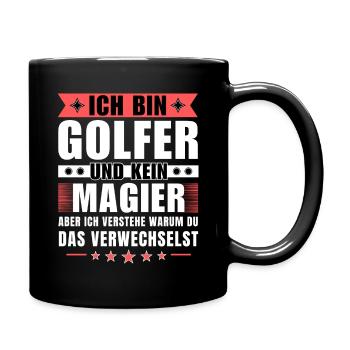 Ich bin Golfer und kein Magier - Tasse einfarbig - Schwarz - Rechts
