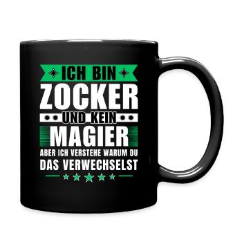 Ich bin Zocker und kein Magier - Tasse einfarbig - Schwarz - Rechts