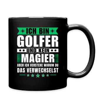 Ich bin Golfer und kein Magier - Tasse einfarbig - Schwarz - Rechts