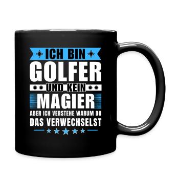 Ich bin Golfer und kein Magier - Tasse einfarbig - Schwarz - Rechts